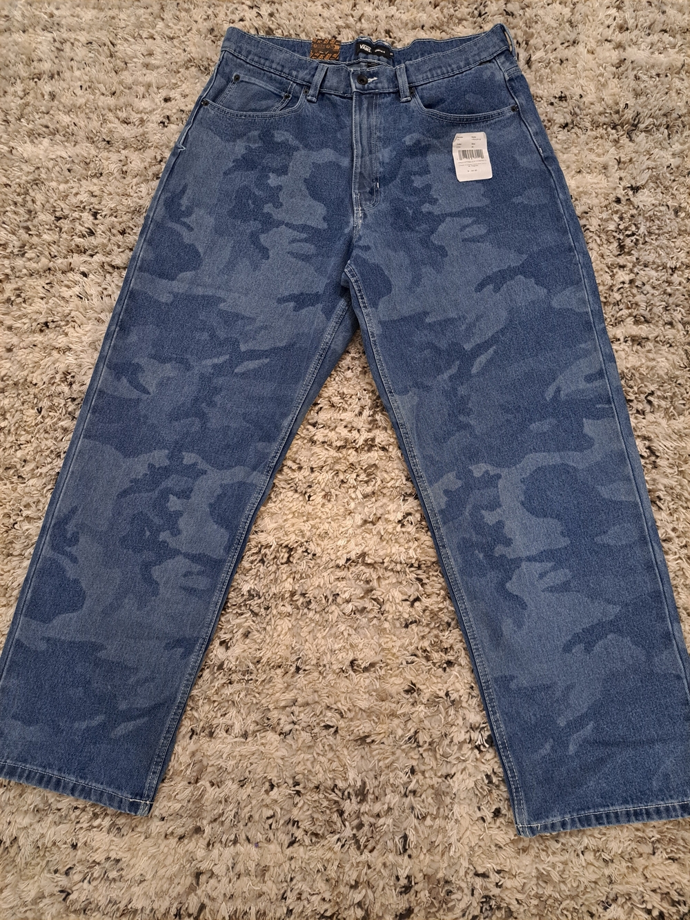 Vans 5 Check  Men's Blue Camo Loose Jeans 36